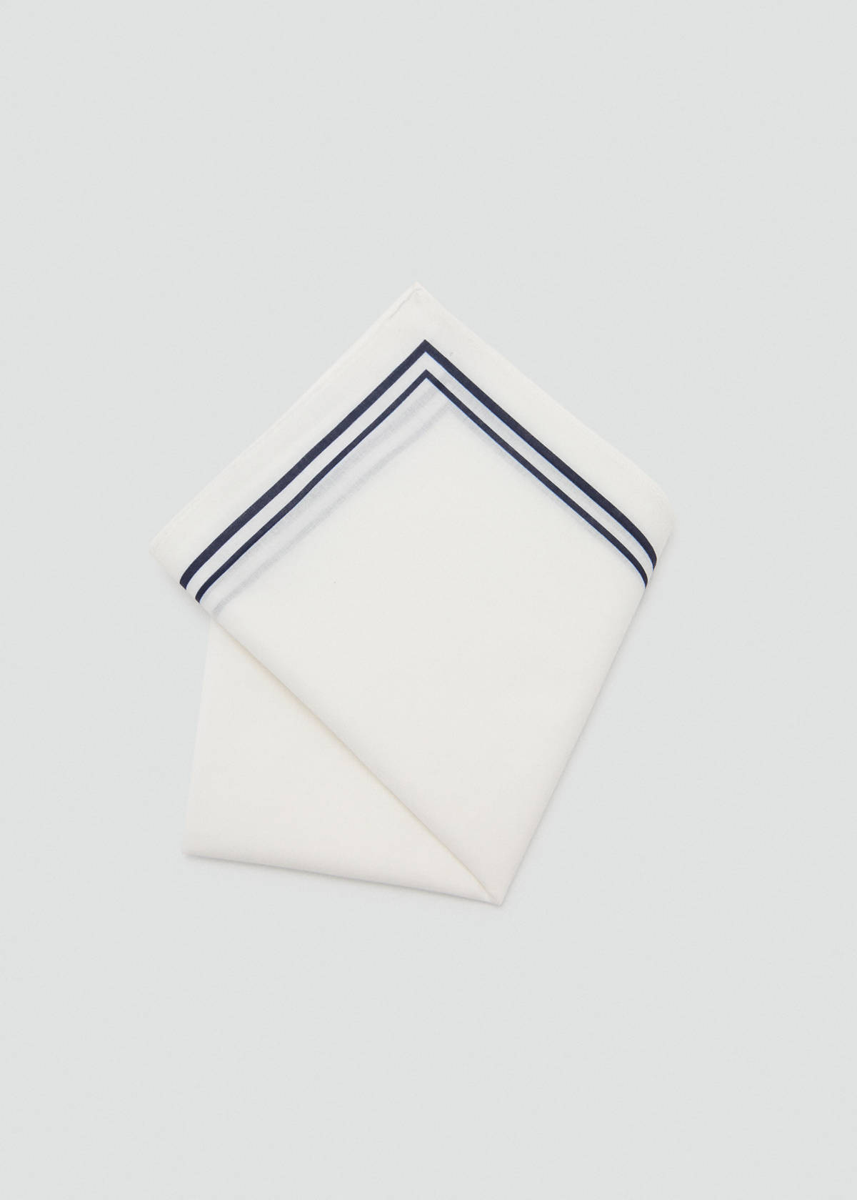 100% cotton grid handkerchief — White