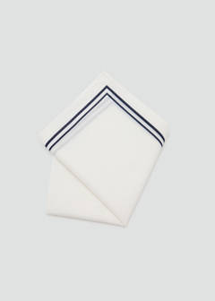 100% cotton grid handkerchief — White 3