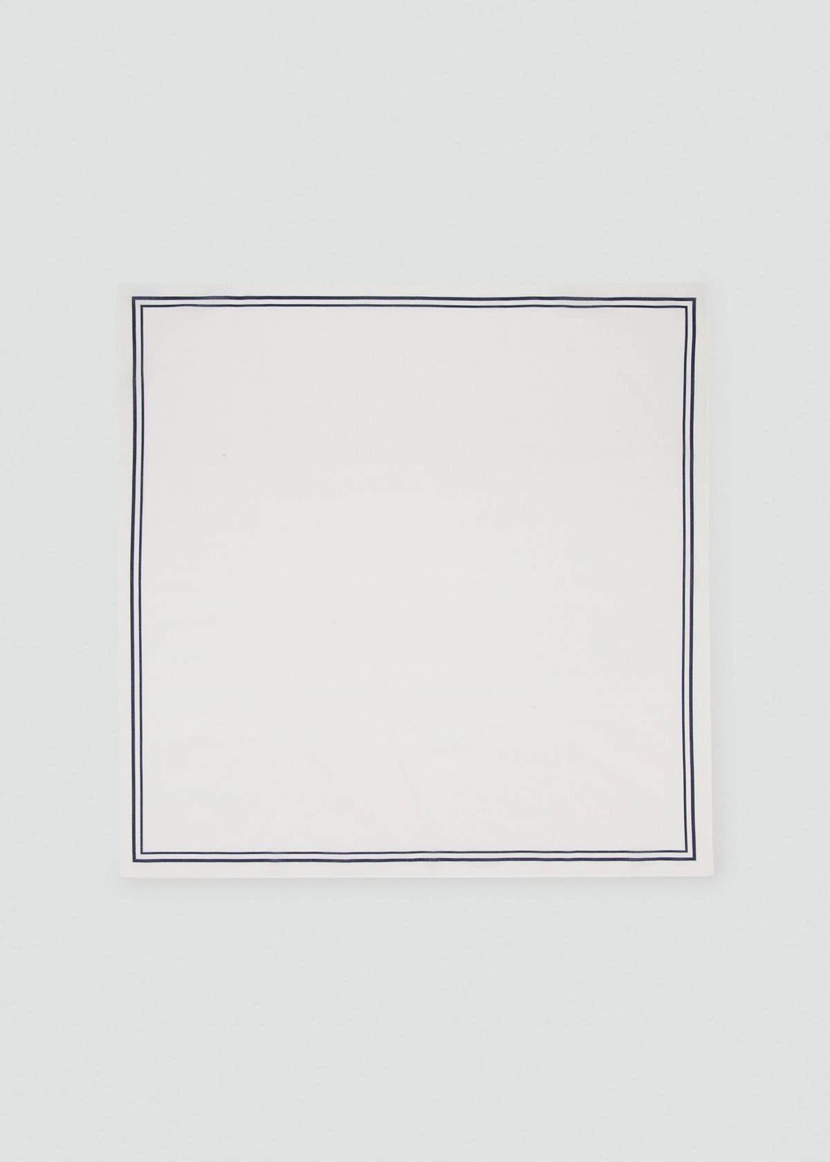 100% cotton grid handkerchief — White