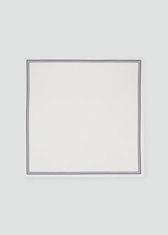 100% cotton grid handkerchief — White 1