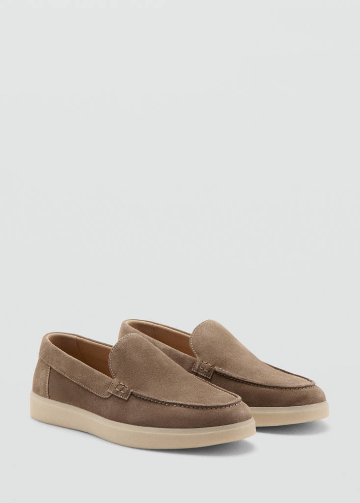 Split leather shoes — Light/Pastel Brown