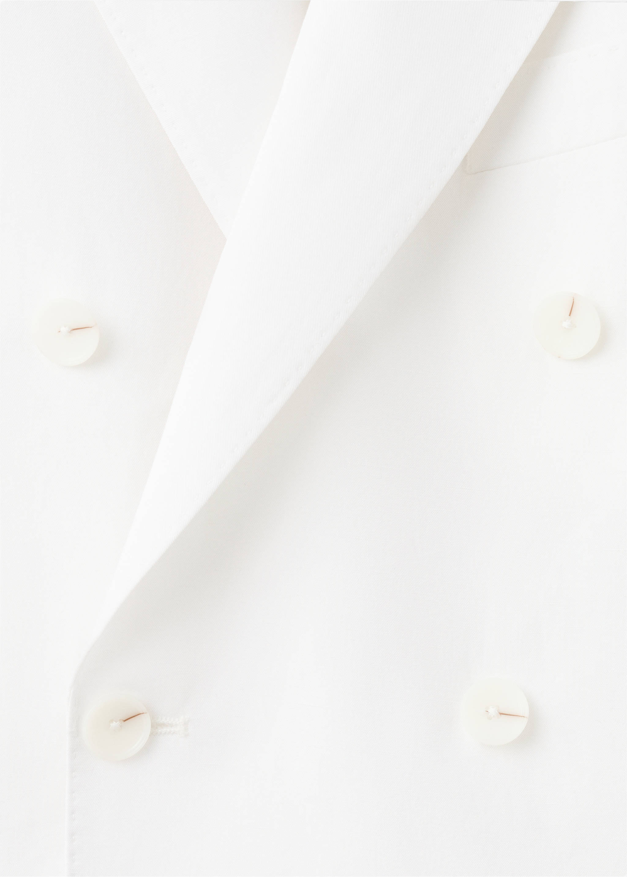 Double-breasted Lyocell-linen suit blazer - Details of the article 8, White. Ref: 37051358-00.