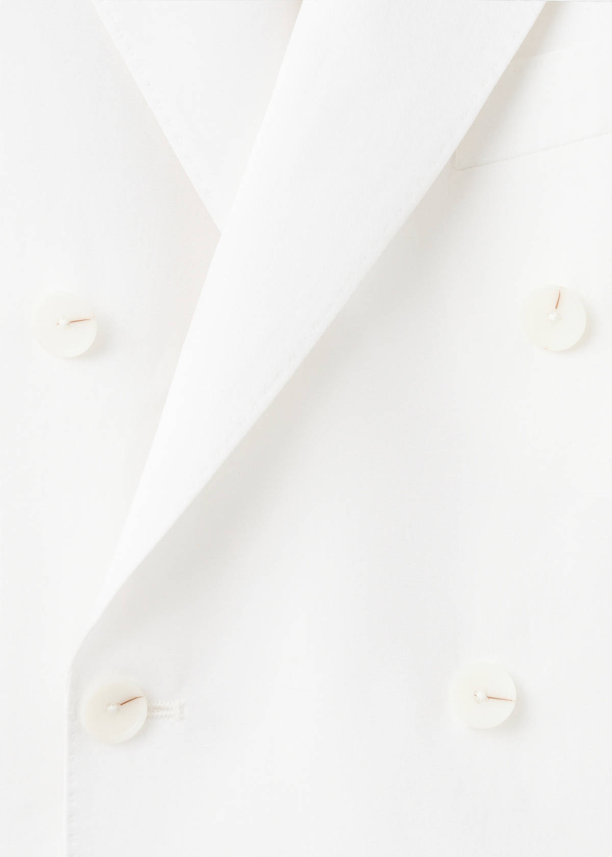 Double-breasted blazer in lyocell-linen mix — White