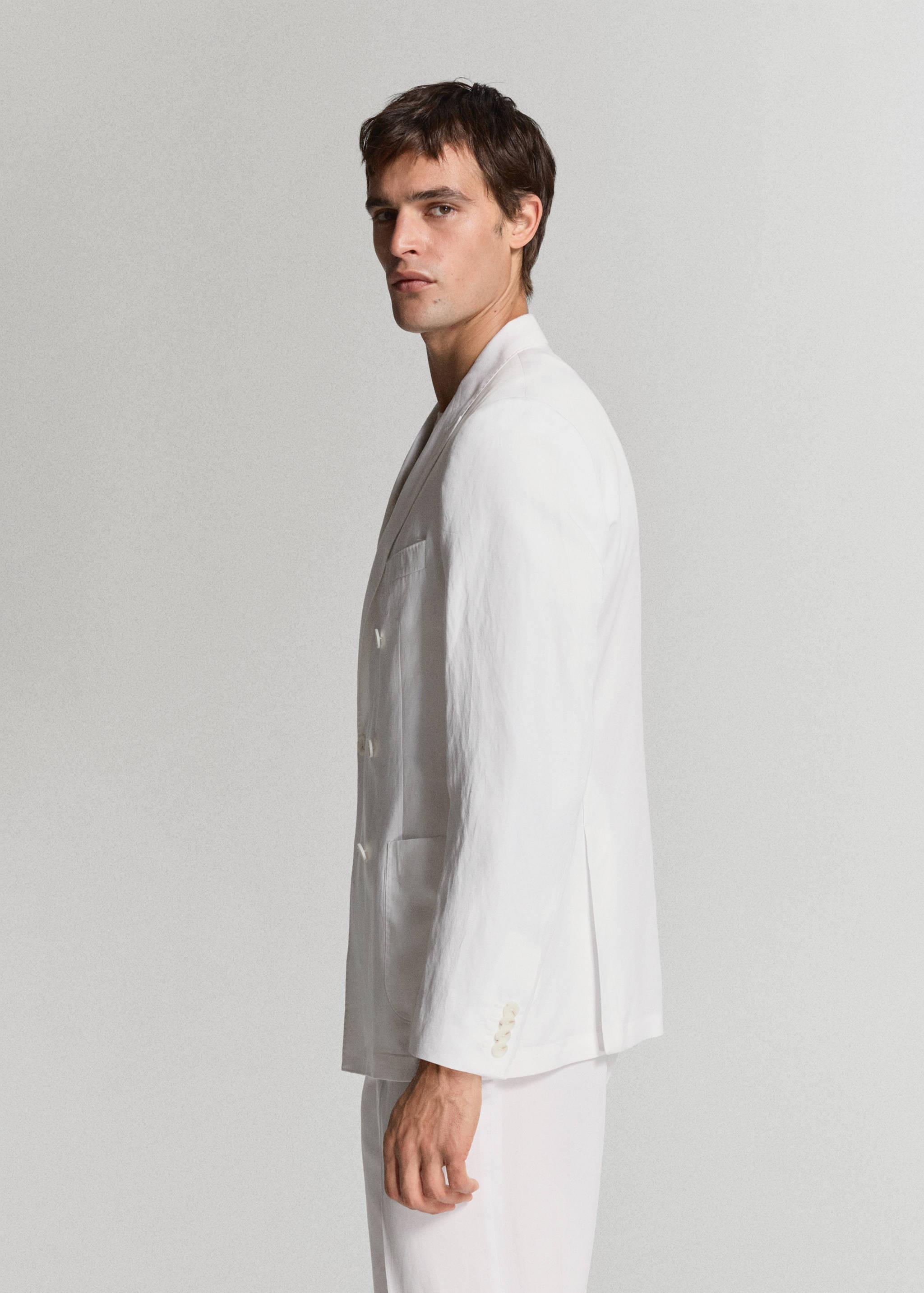Americana traje cruzada lyocell lino - Detalle del artículo 2