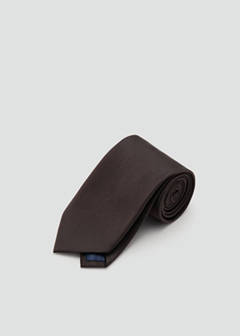 Plain silk tie — Brown 2