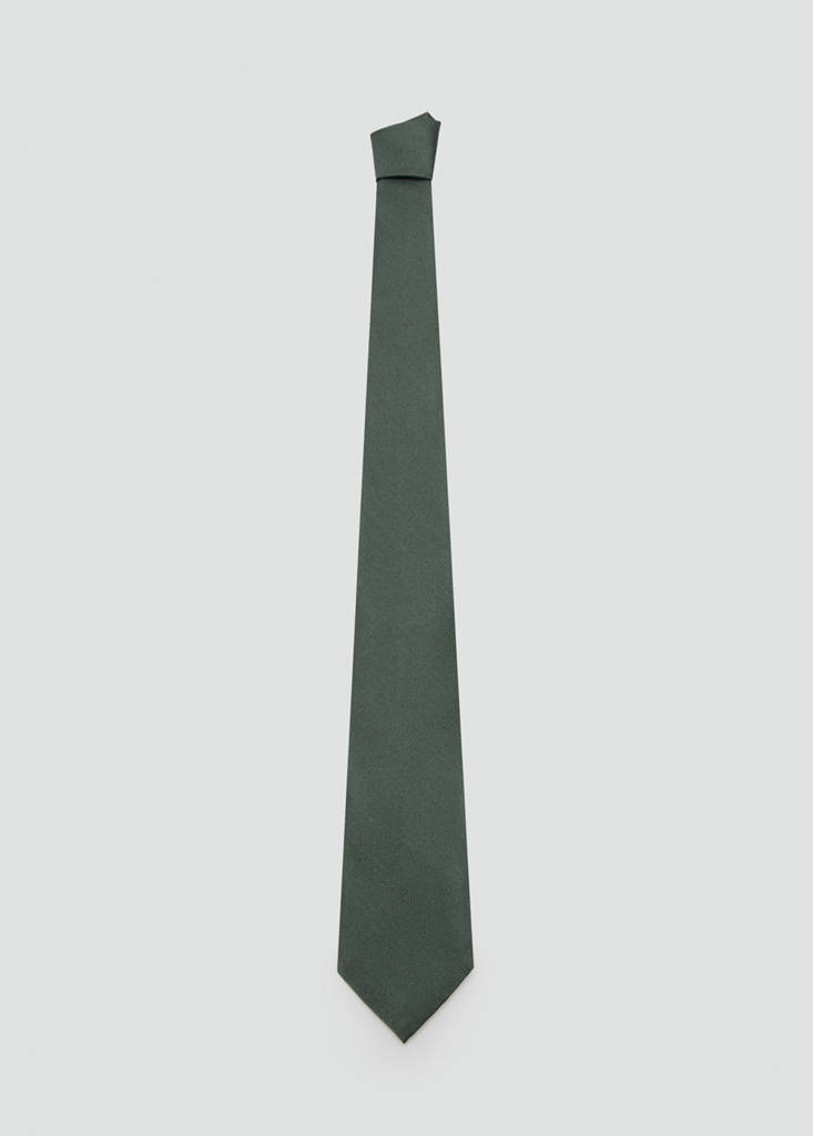 Plain silk tie — Green