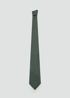 Plain silk tie — Green 1
