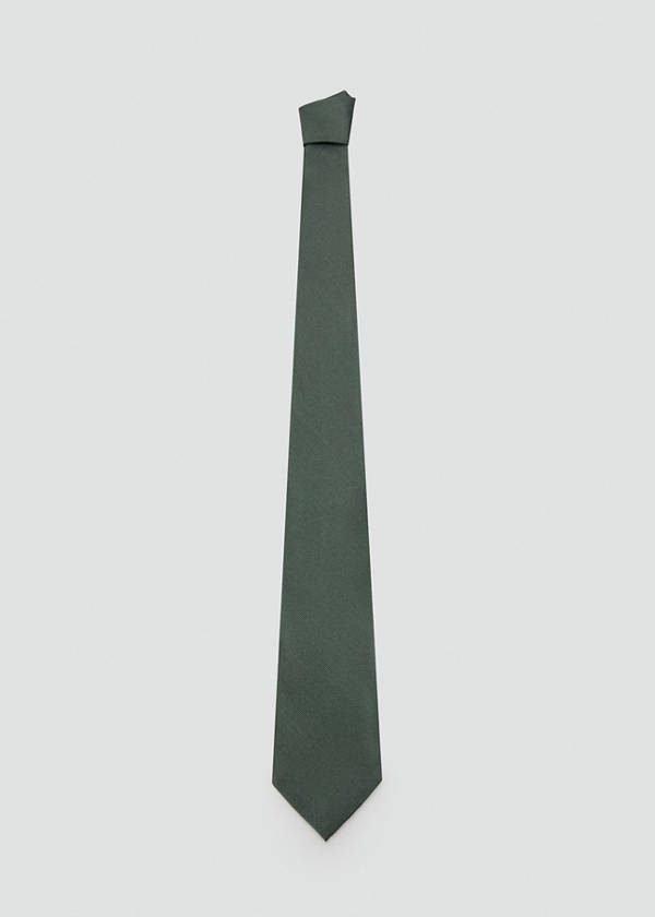 Plain silk tie — Green