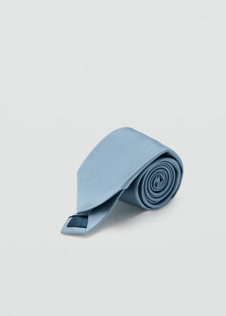 Plain silk tie — Sky Blue