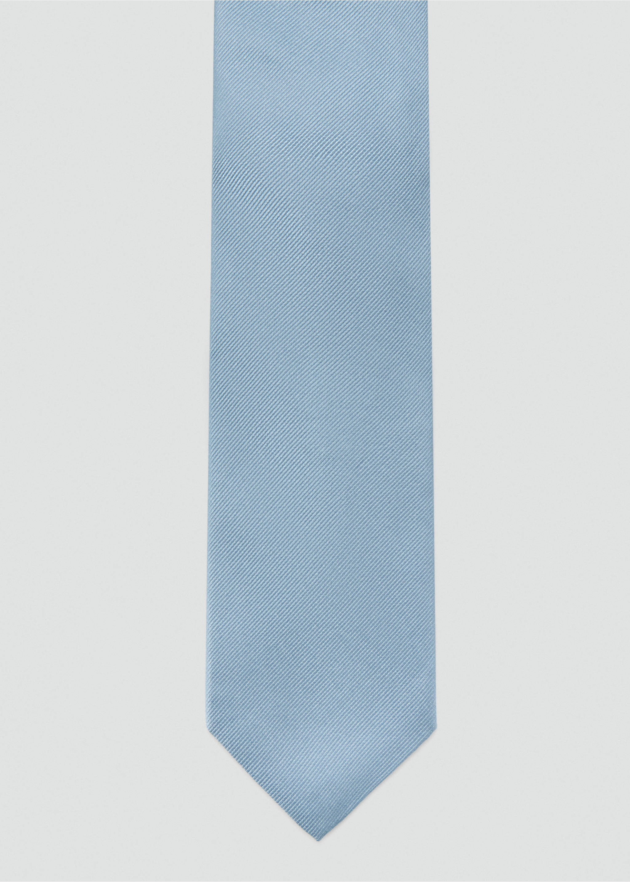 Plain silk tie - Details of the article 1, Sky Blue. Ref: 37051359-00.