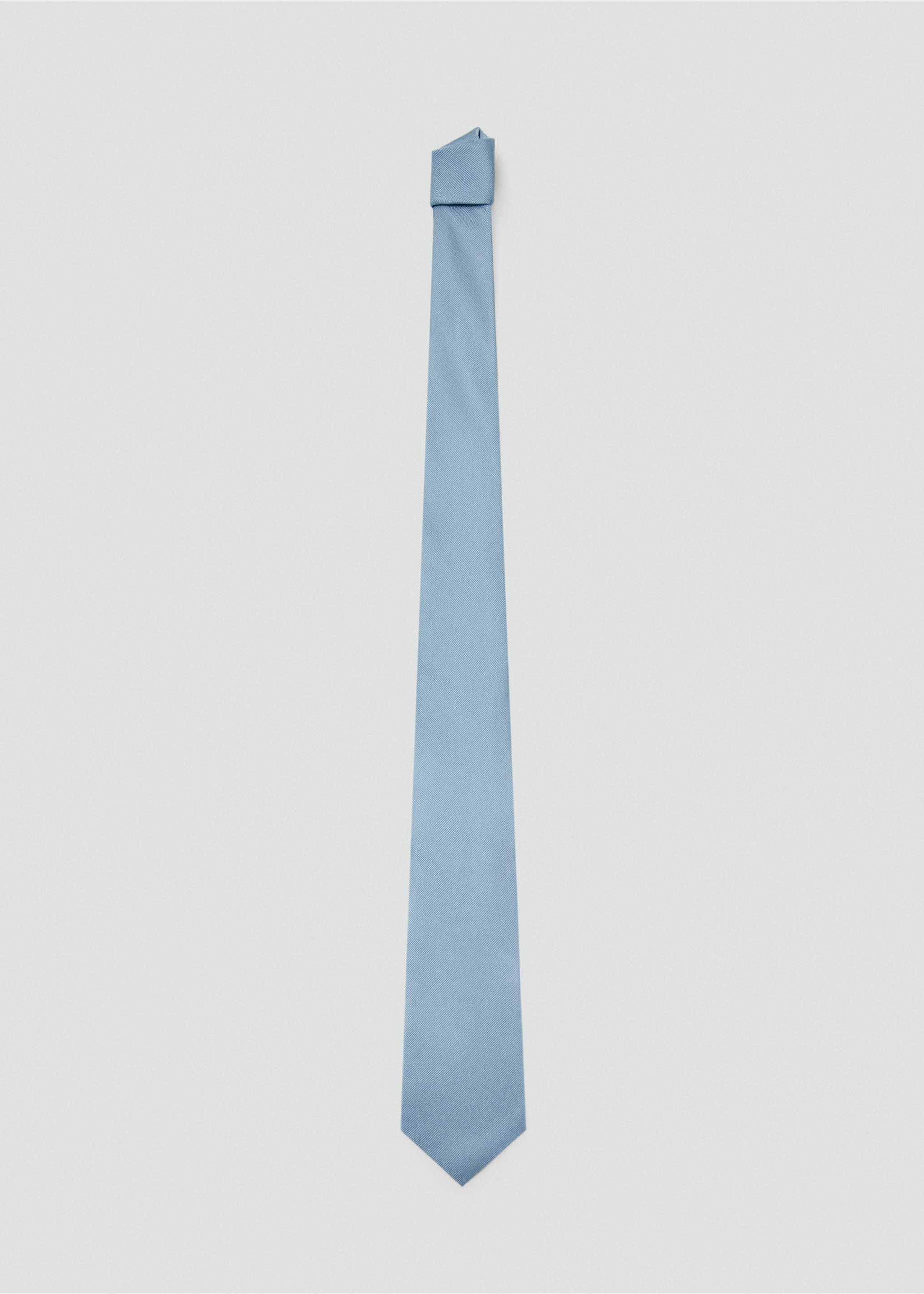 Plain silk tie - Article without model, Sky Blue. Ref: 37051359-00.