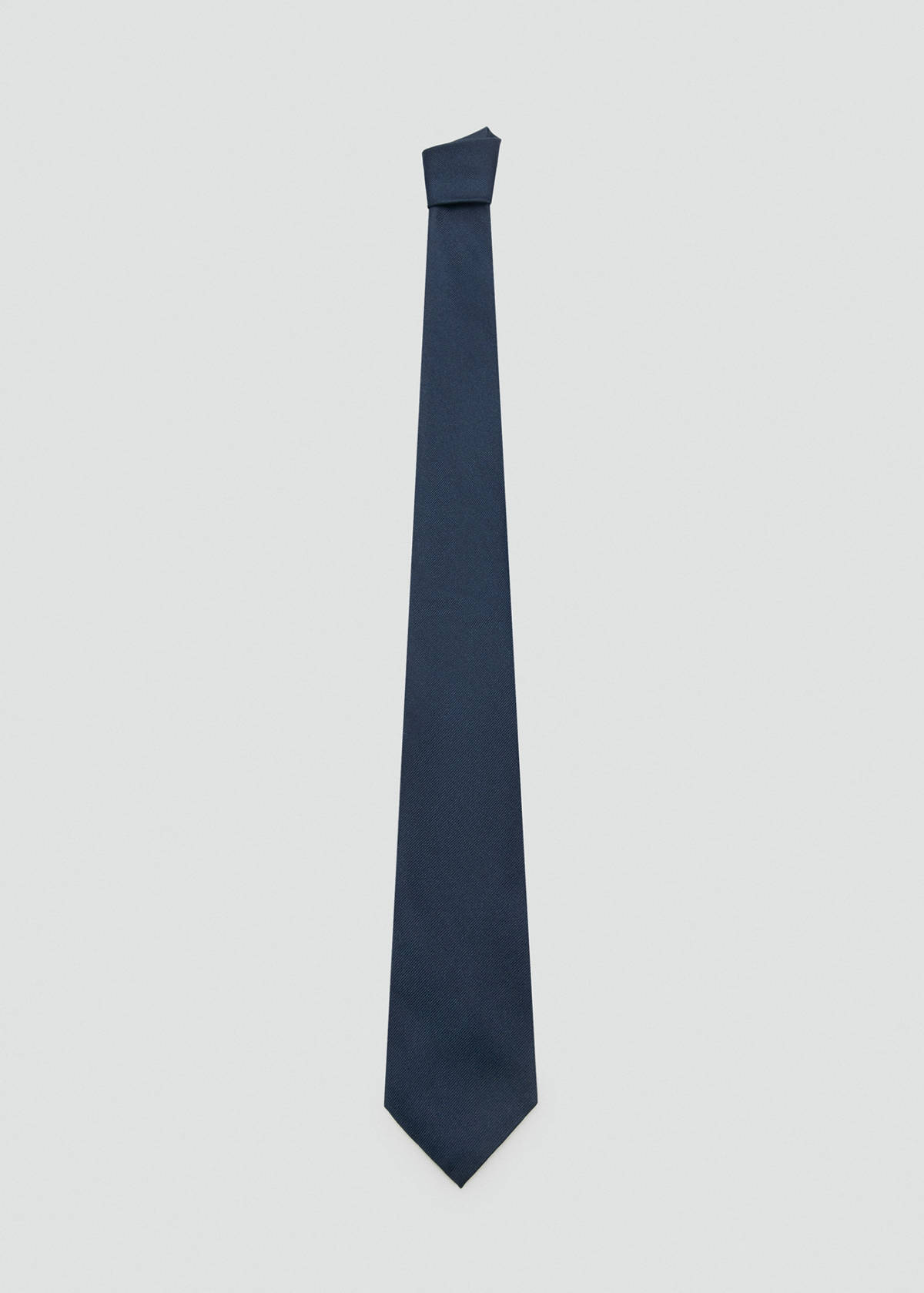 Plain silk tie — Navy