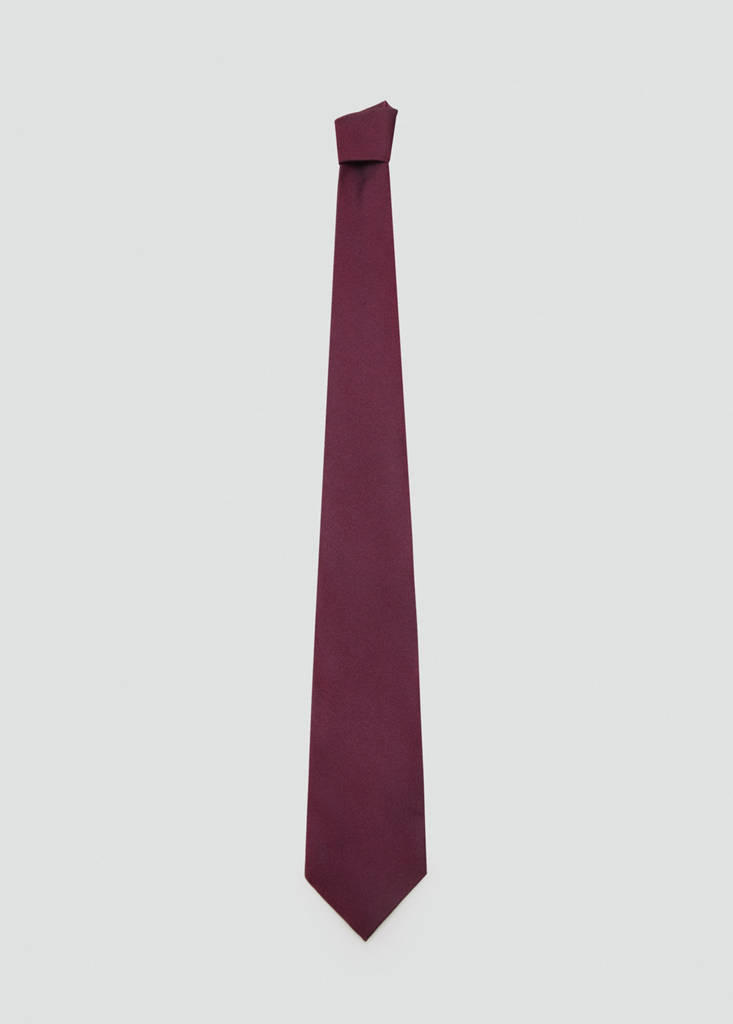 Plain silk tie — Burgundy