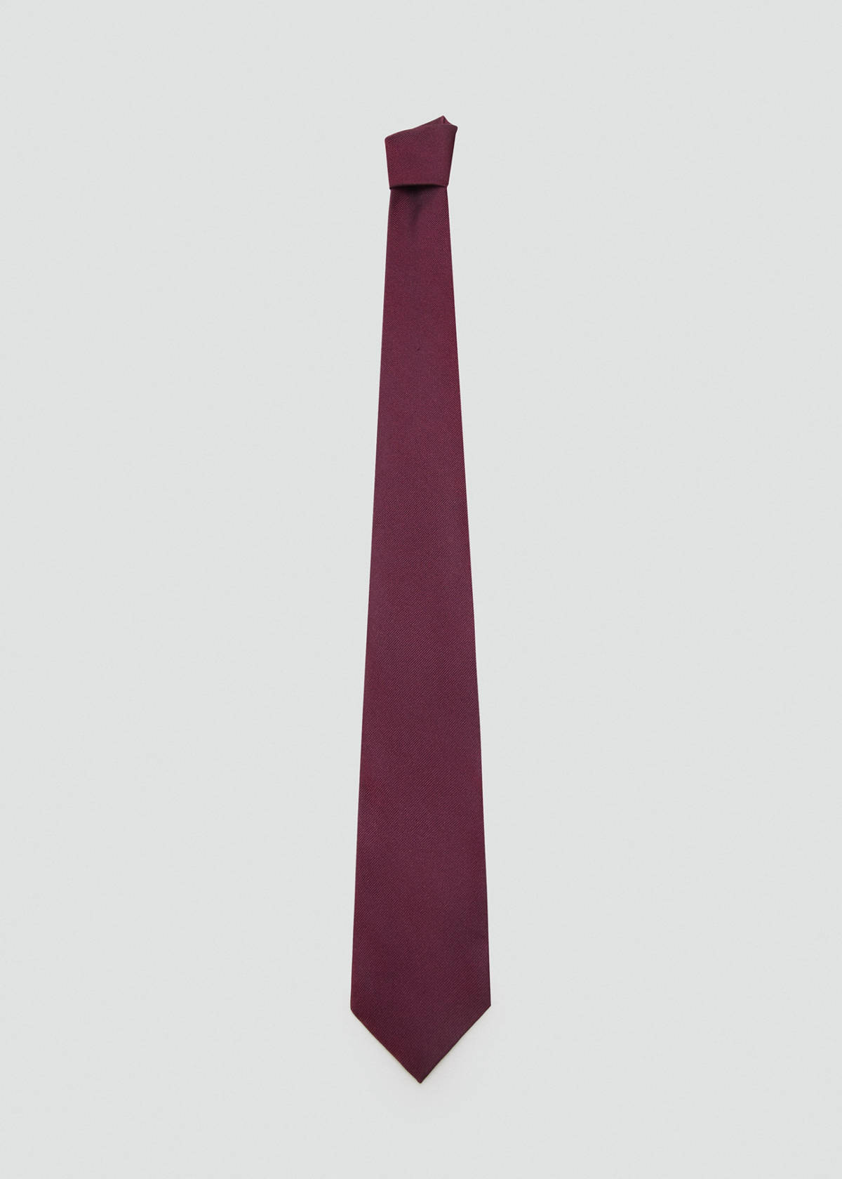Plain silk tie — Burgundy