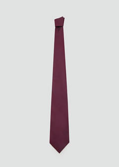 Plain silk tie — Burgundy 1