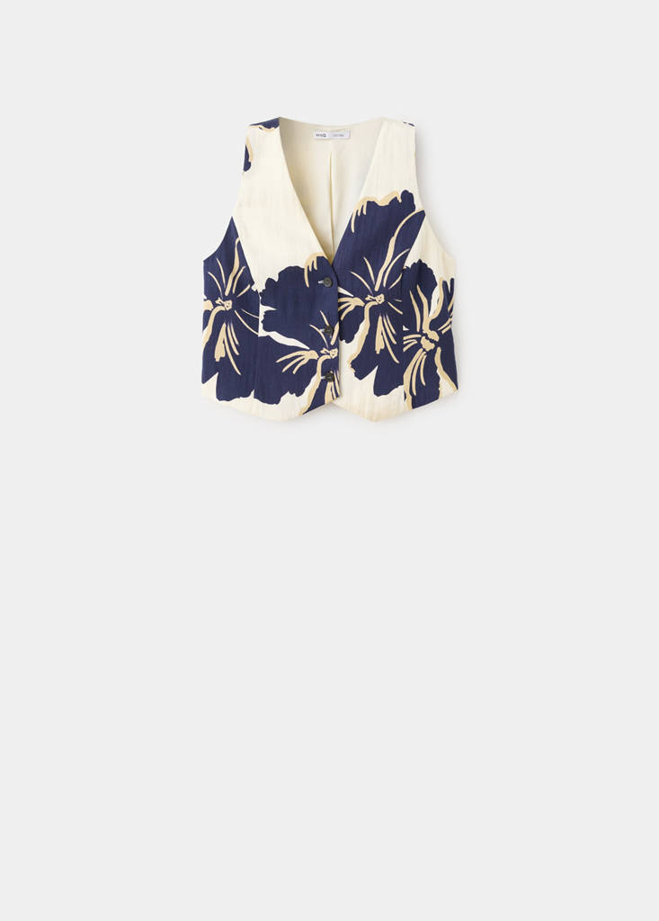 Floral print lyocell gilet — Off White