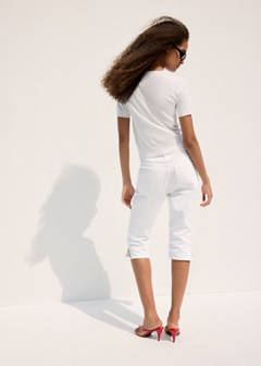V-neck knit sweater — White 3