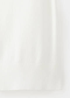V-neck knit sweater — White 10