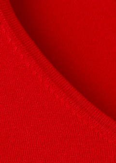 V-neck knit sweater — Red 9