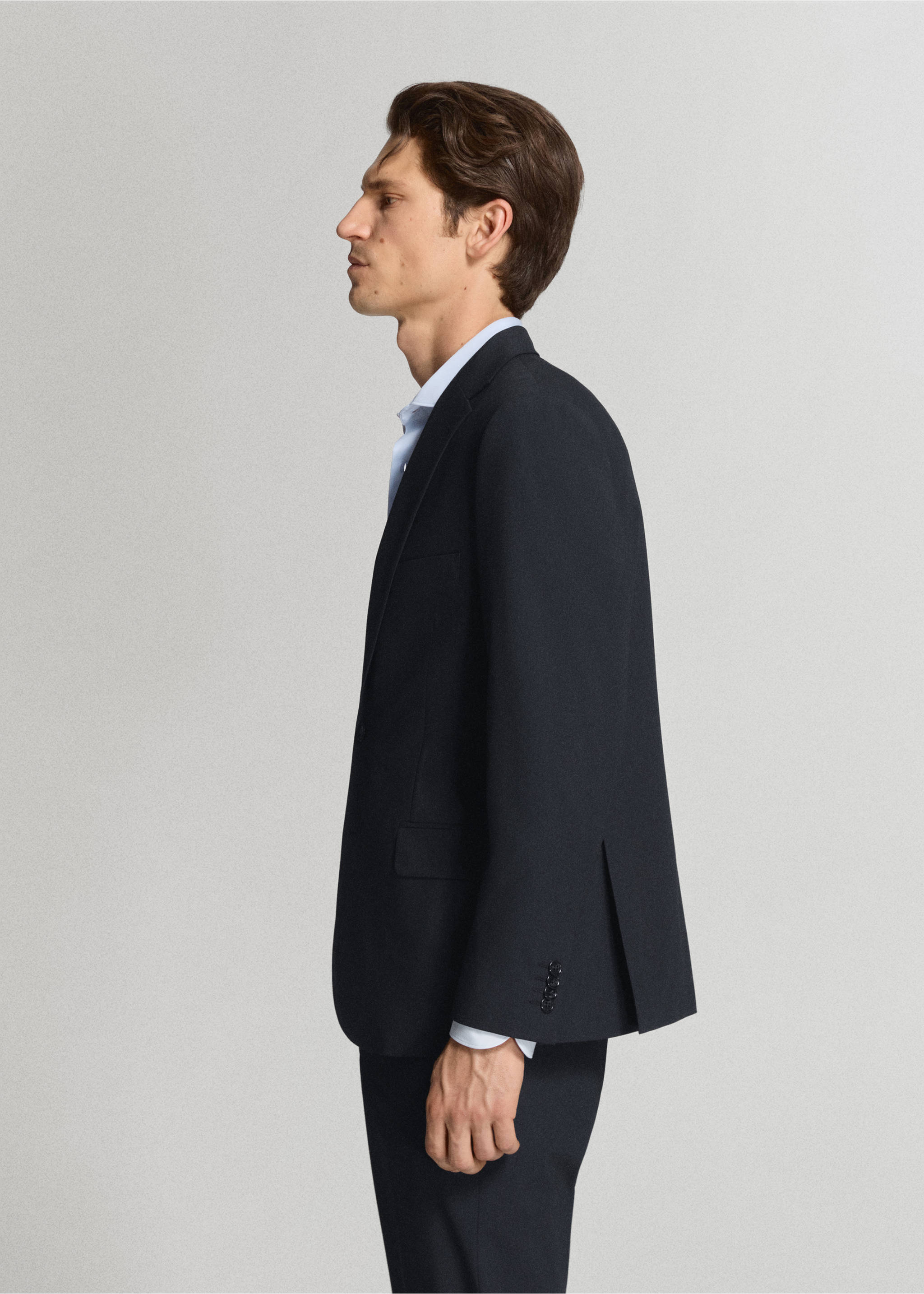 Blazer London regular fit - Pormenor do artigo 2, Azul-marinho. Ref: 37051362-00.