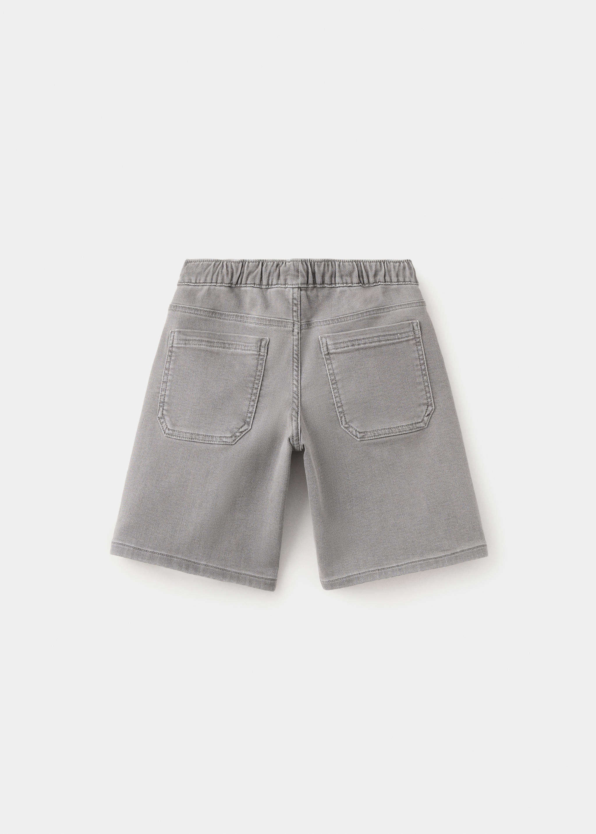 Elastic waist denim Bermuda shorts - Reverse of the article