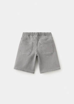 Elastic waist denim Bermuda shorts — Denim Grey 3