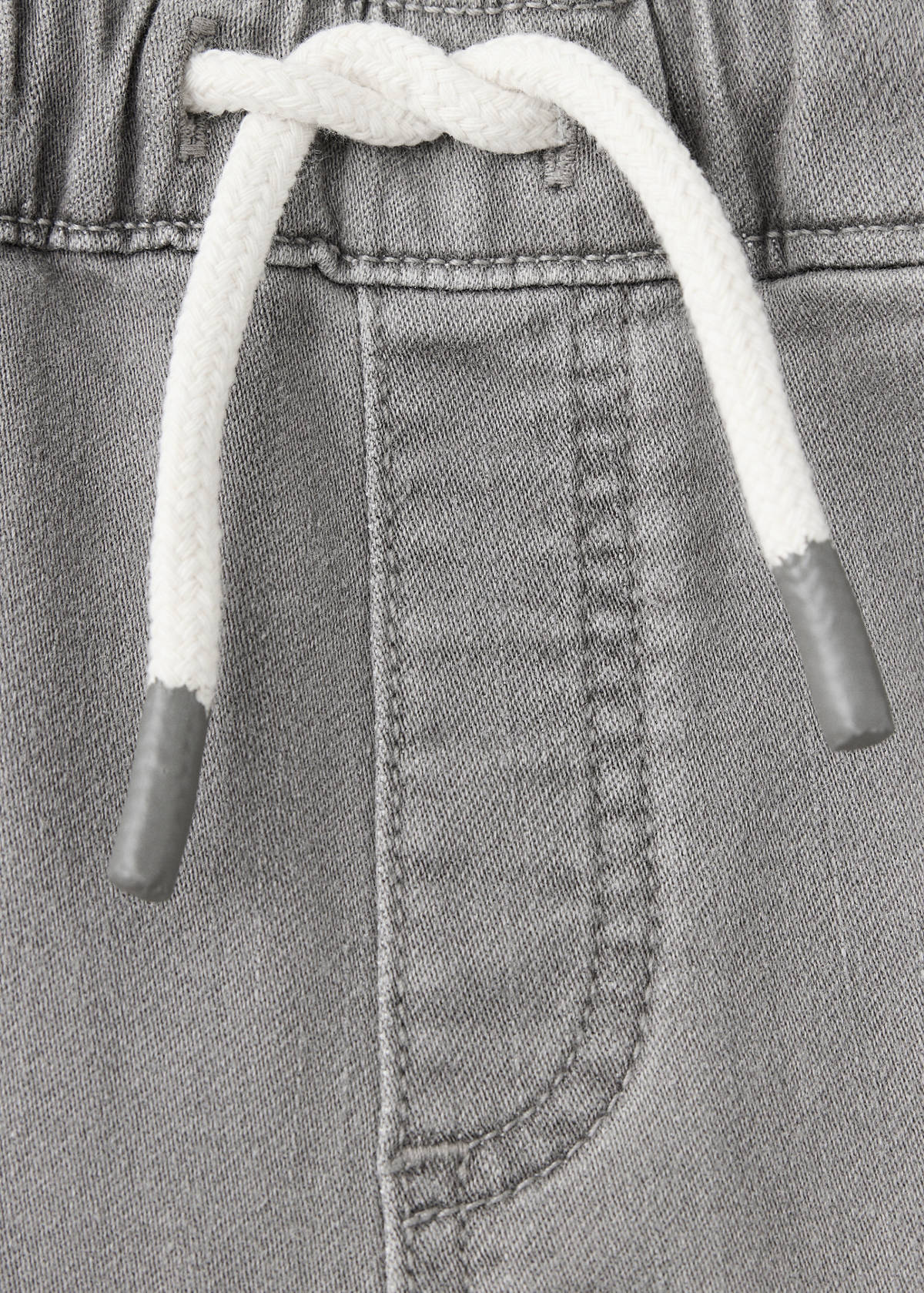 Elastic waist denim Bermuda shorts — Denim Grey