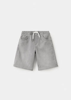 Elastic waist denim Bermuda shorts — Denim Grey 1