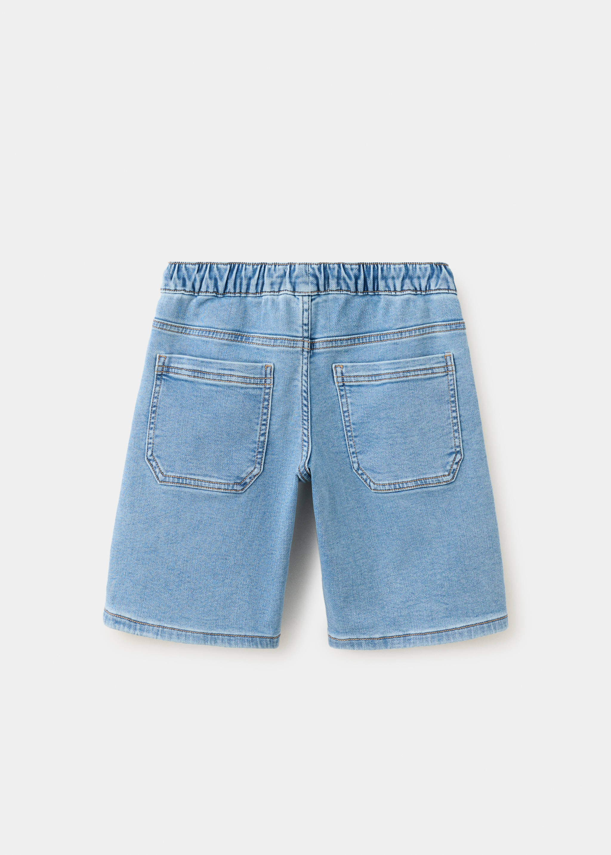 Elastic waist denim Bermuda shorts - Reverse of the article