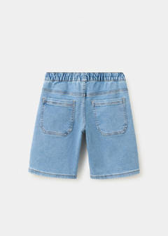 Elastic waist denim Bermuda shorts — Medium Blue 3