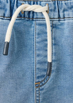 Elastic waist denim Bermuda shorts — Medium Blue 2