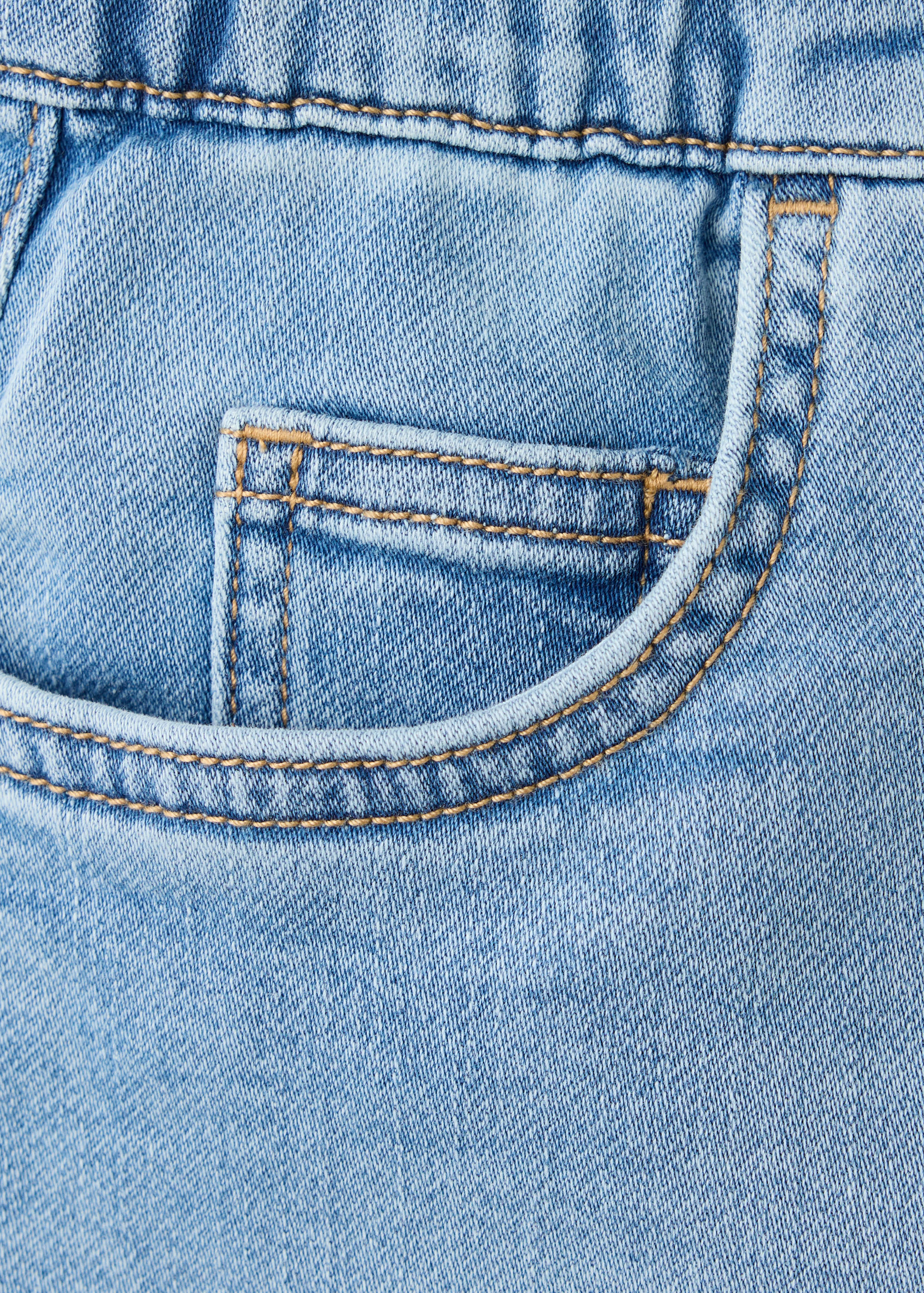 Elastic waist denim Bermuda shorts - Details of the article 0