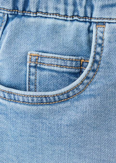 Elastic waist denim Bermuda shorts — Medium Blue 4