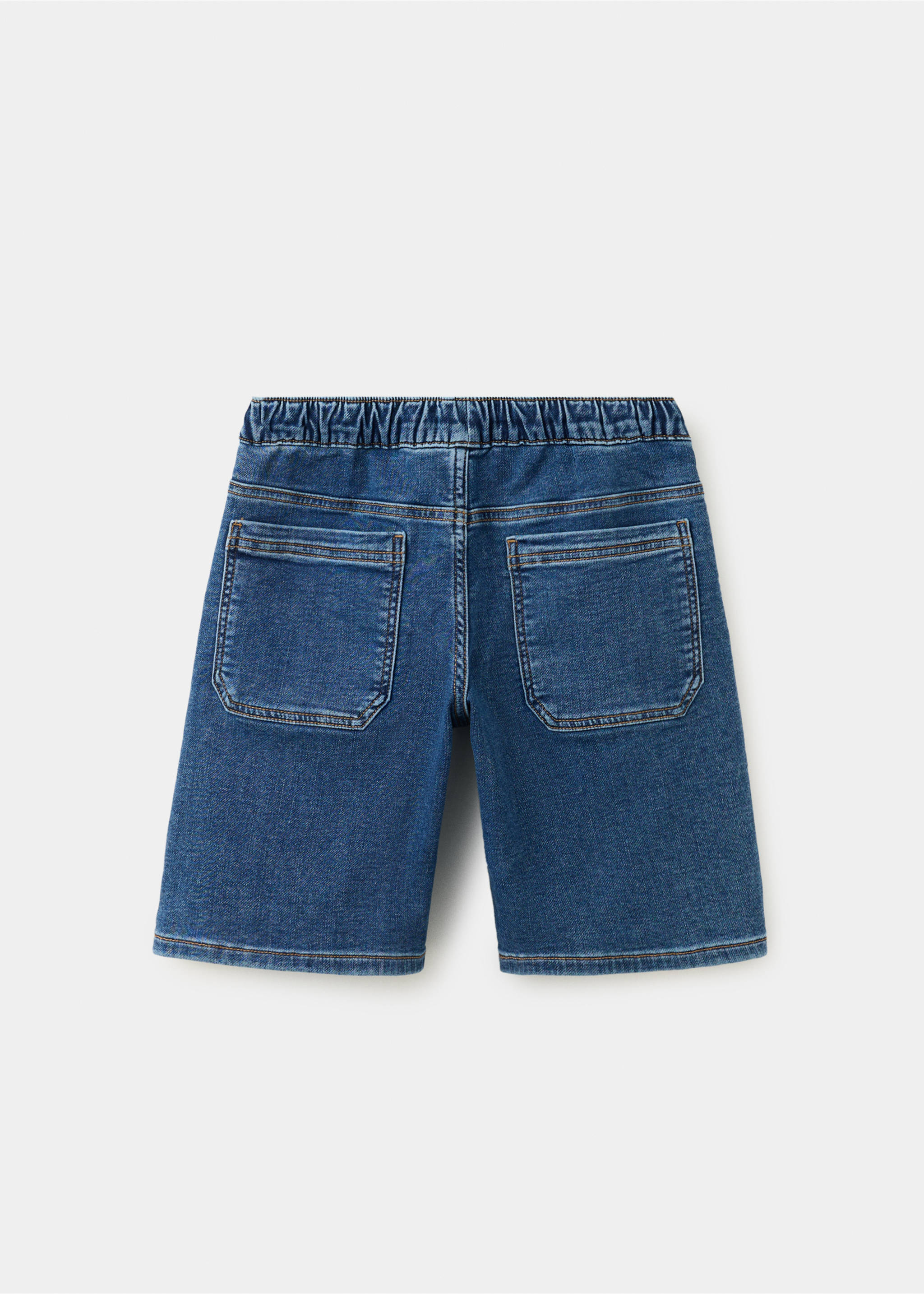 Bermudas vaqueras cintura elástica - Reverso del artículo, Azul oscuro. Ref: 37051364-00.