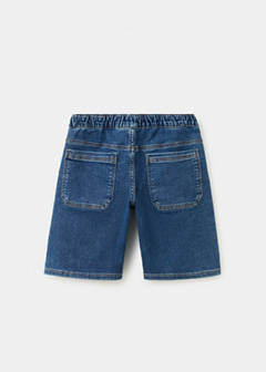 Elastic waist denim Bermuda shorts — Dark Blue 5