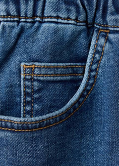 Elastic waist denim Bermuda shorts — Dark Blue 6