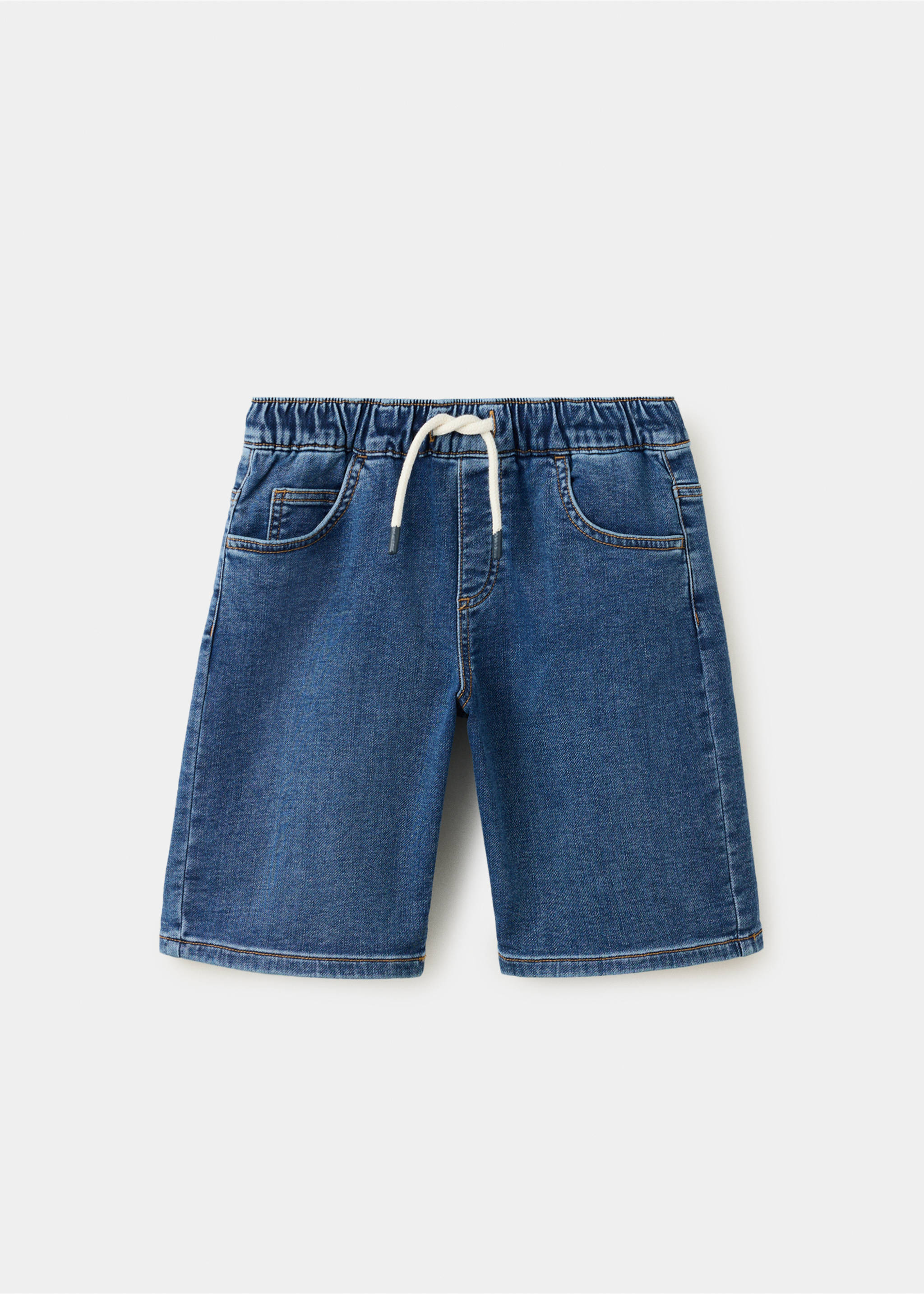 Bermudas vaqueras cintura elástica - Artículo sin modelo, Azul oscuro. Ref: 37051364-00.