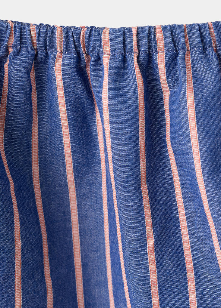 Striped cotton blouse — Blue