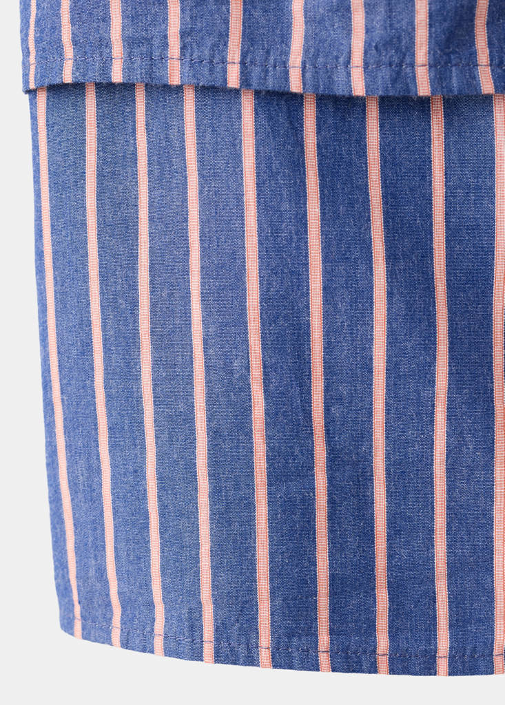 Striped cotton blouse — Blue