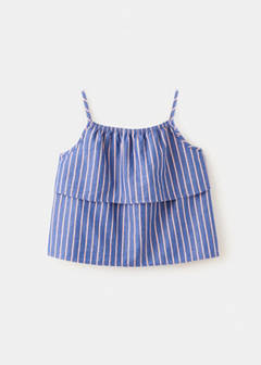 Striped cotton blouse — Blue 1