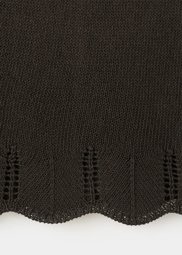 Scalloped hem crochet skirt — Chocolate