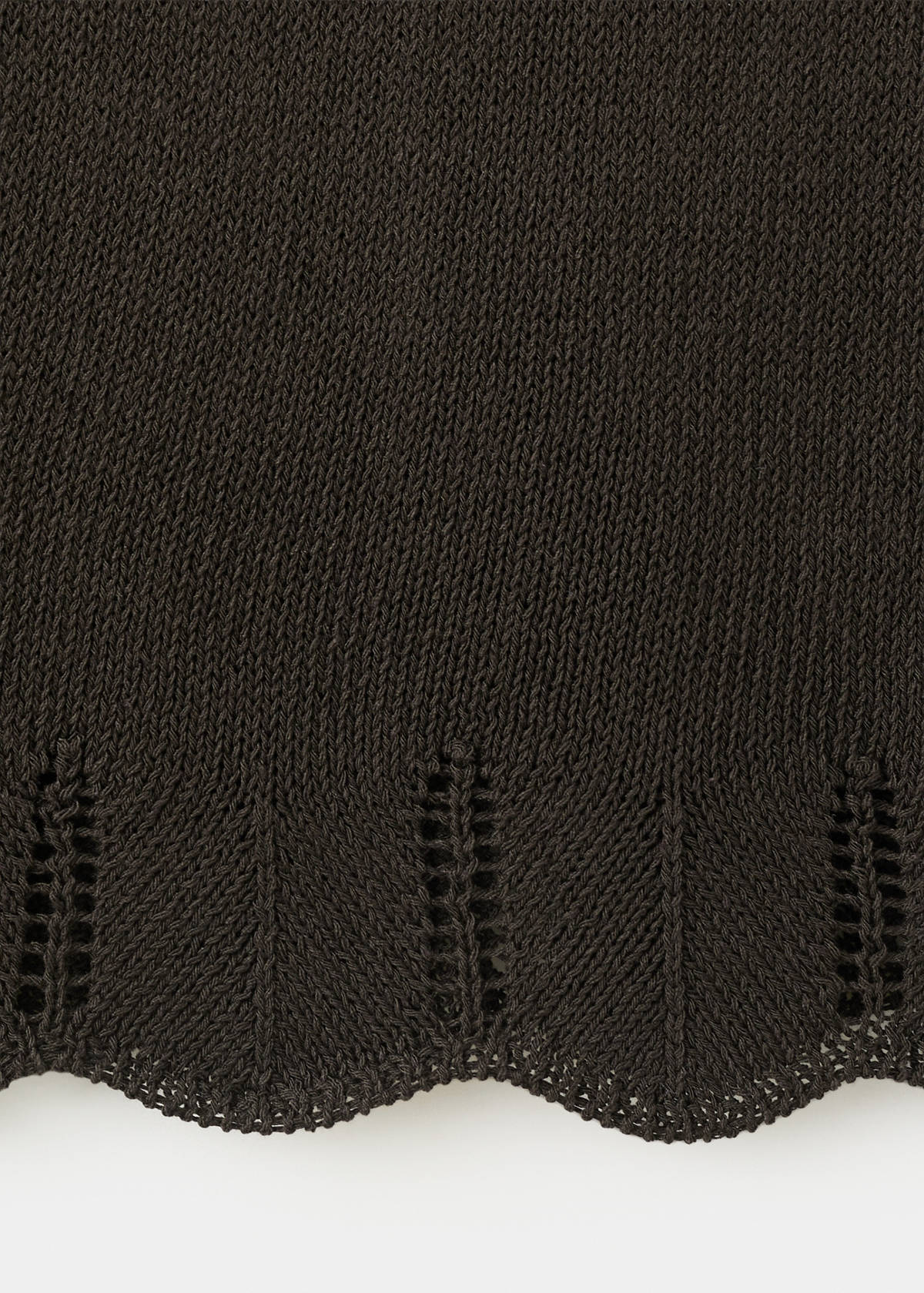 Scalloped hem crochet skirt — Chocolate