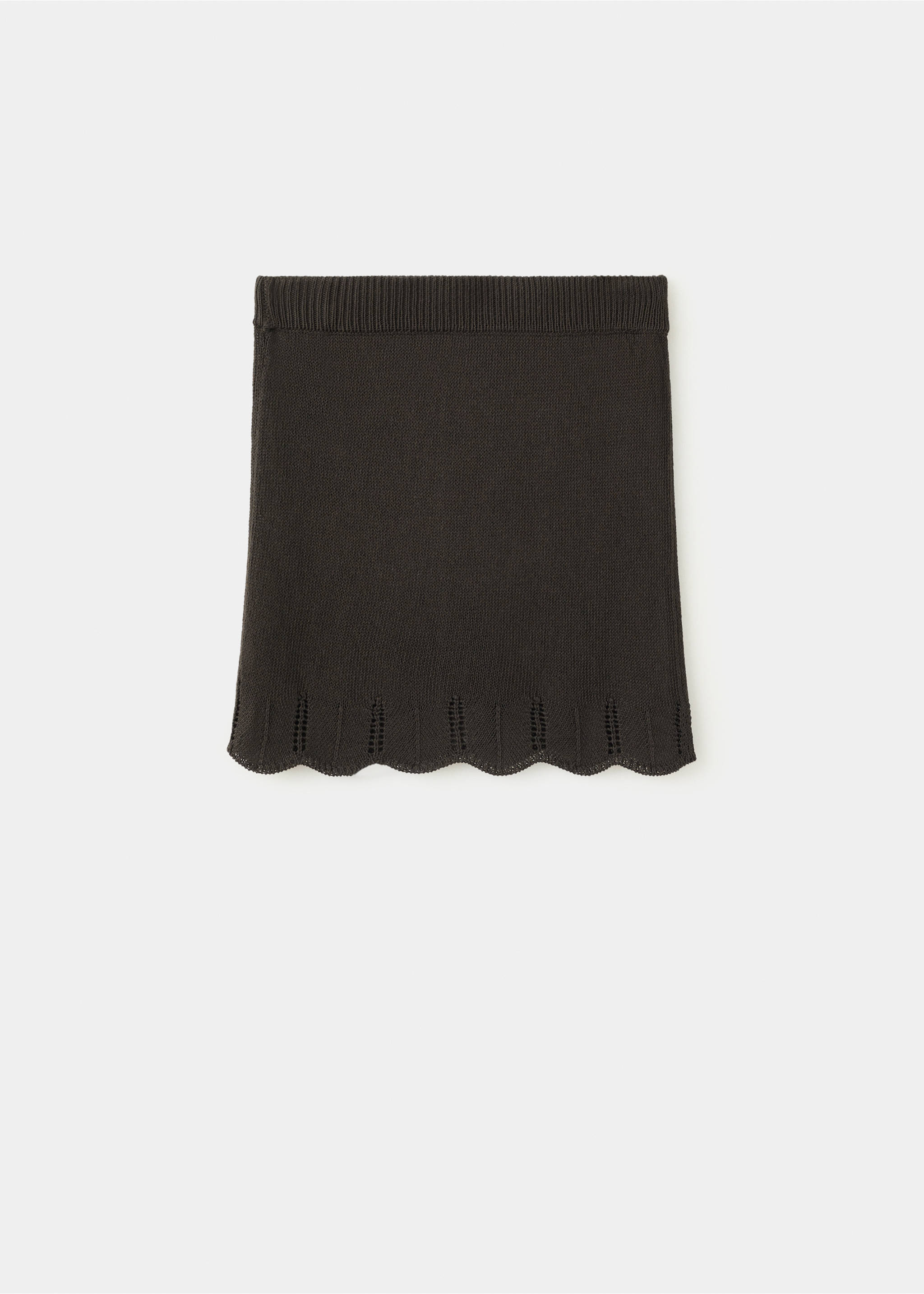 Crochet skirt with scalloped hem - Article without model, Chocolate. Ref: 37051368-00.