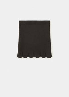 Scalloped hem crochet skirt — Chocolate 5