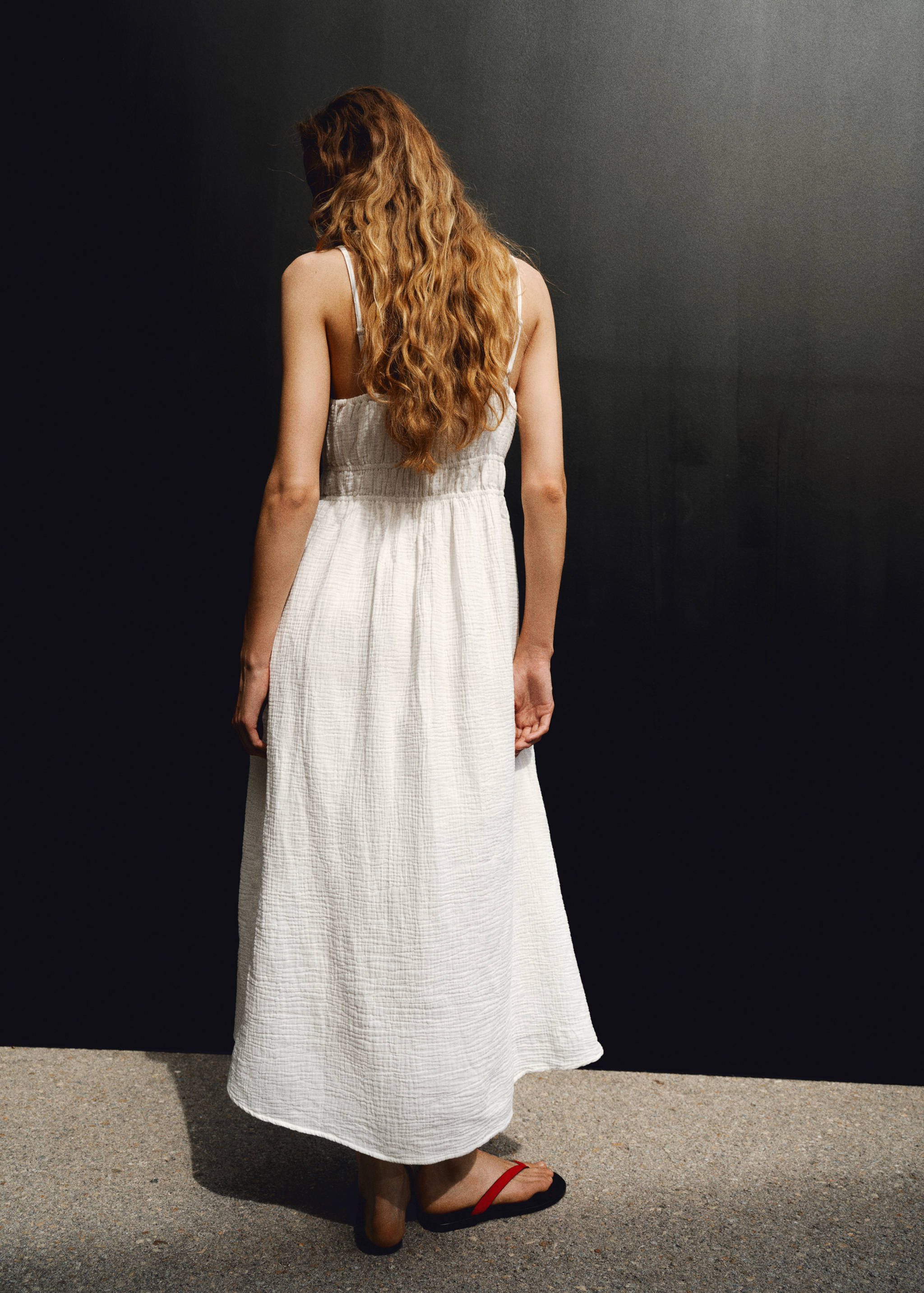 Robe longue 100 % coton à fronces - Verso de l’article