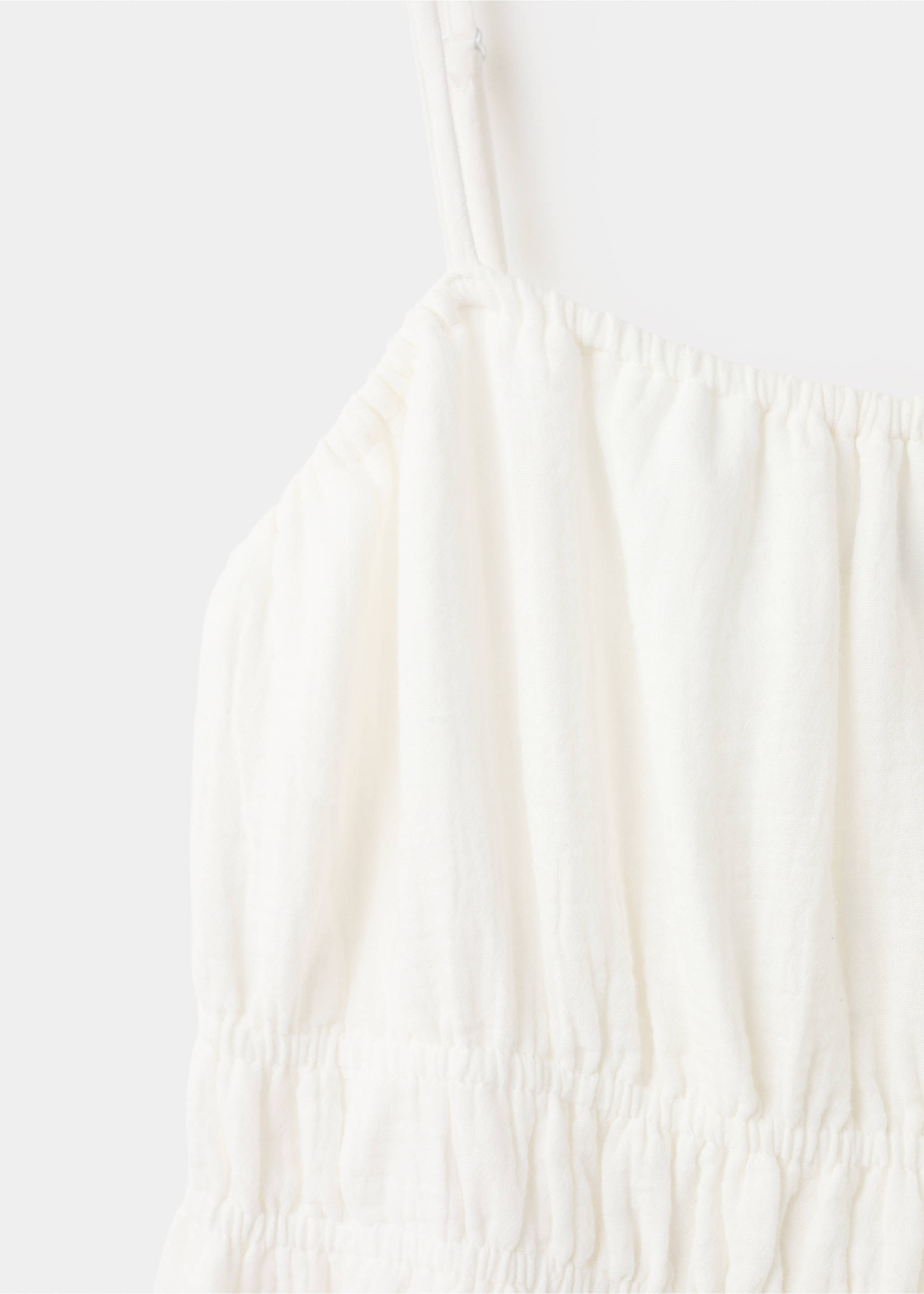 Crinkled muslin dress - Details of the article 8, White. Ref: 37051373-00.