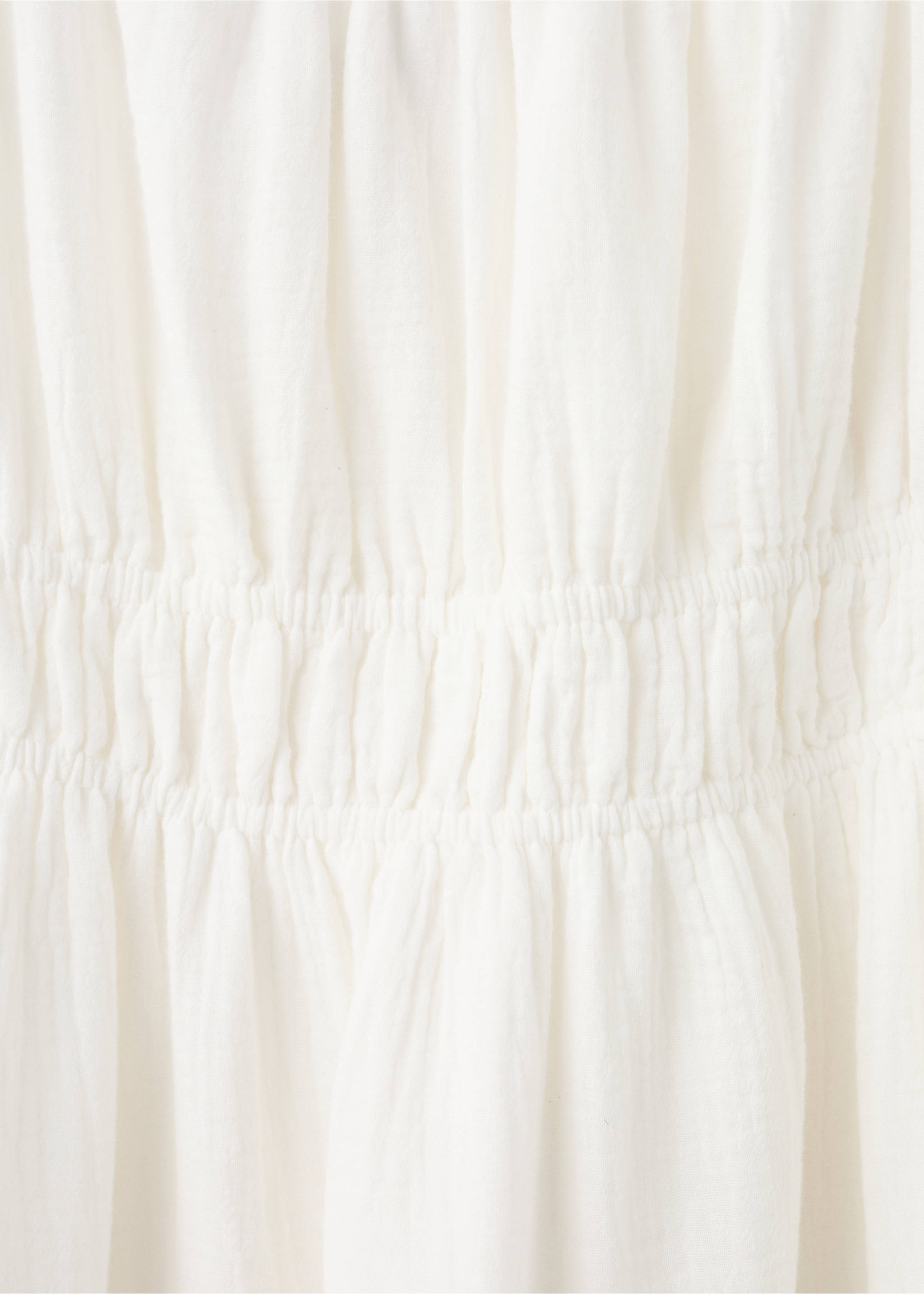Crinkled muslin dress - Details of the article 0, White. Ref: 37051373-00.