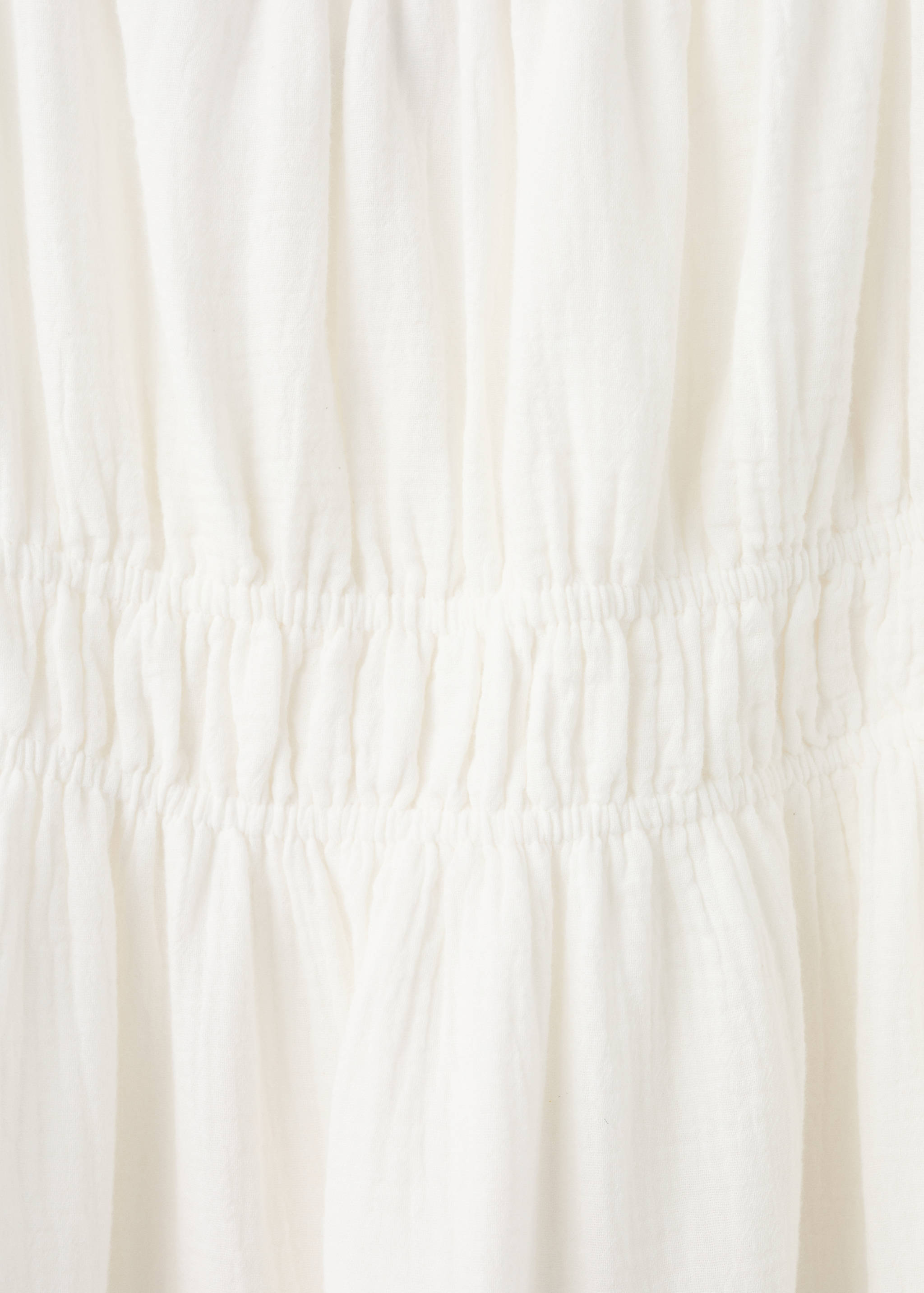 100% cotton ruched long dress - Details of the article 0