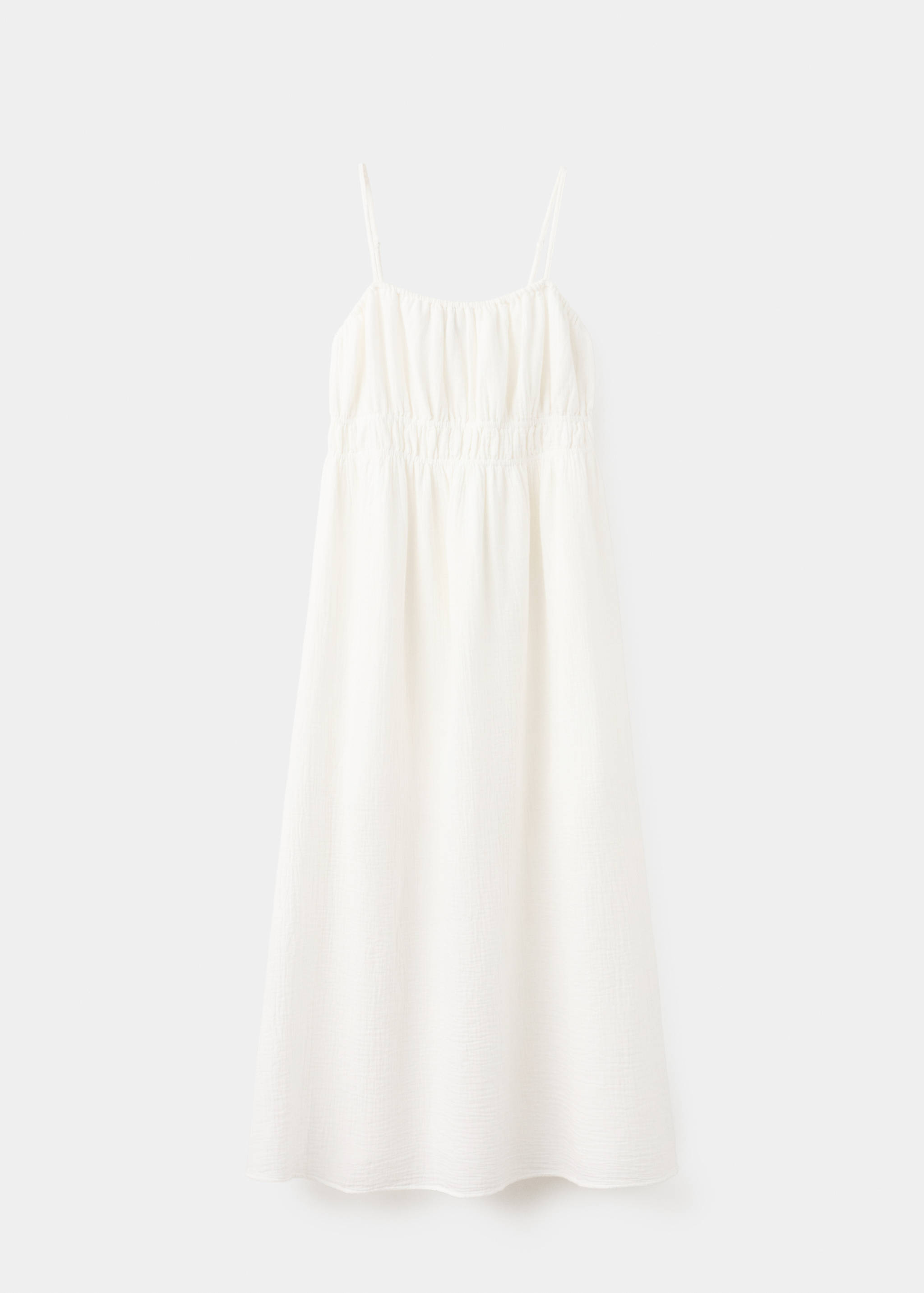 100% cotton ruched long dress - Article without model