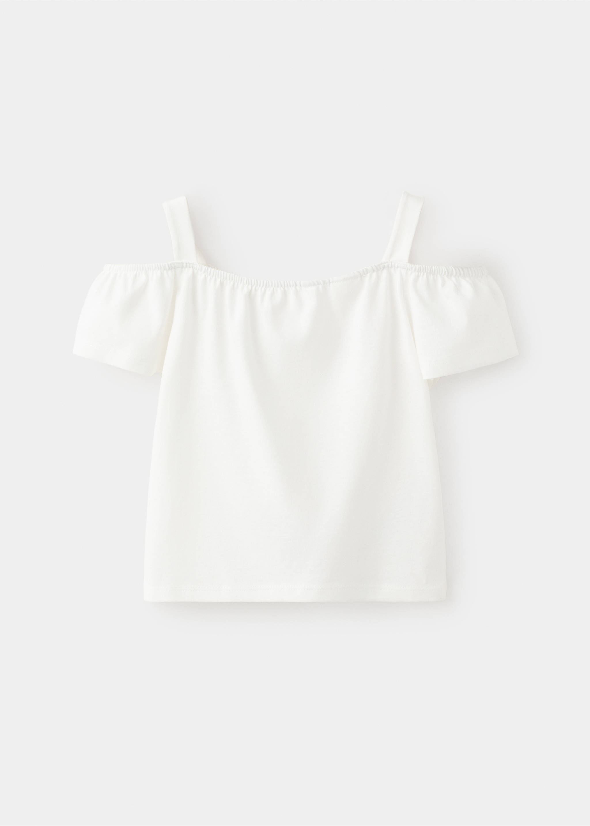 Camiseta lisa nudo decorativo - Reverso del artículo, Blanco roto. Ref: 37051374-00.